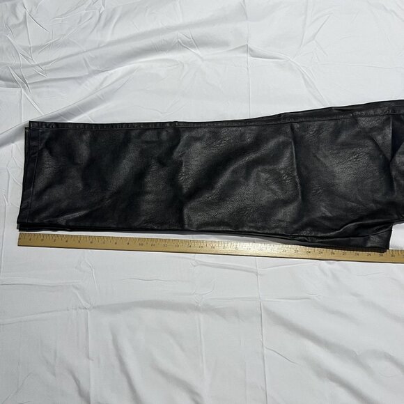 NWT Garage Women's Pantalon Straight Faux Leather Pants size 13 Washed black - Picture 4 of 11